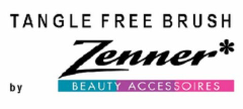 TANGLE FREE BRUSH BY ZENNER Beauty Accessoires Logo (EUIPO, 12.03.2014)