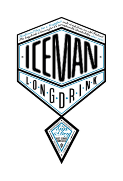 ICEMAN LONGDRINK -  INCOMPARABLE DRUNKABILITY - Gin & Dry - BEST SERVED DAMN COLD Logo (EUIPO, 05/12/2015)