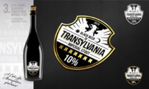 0,75l ÜVEGES BLACK BEER TRANSYLVANIA IMPERIAL STOUT ÁTLÁTSZÓ CIMKE ARANY PRÉG/NYOMÁS A Csíki Sör Manufaktúra ajánlásával  2019 BLACK BEER OF TRANSYLVANIA IMPERIAL STOUT 10% Logo (EUIPO, 29.11.2019)