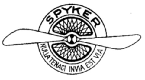 SPYKER NULLA TENACI INVIA EST VIA Logo (EUIPO, 12.12.2000)