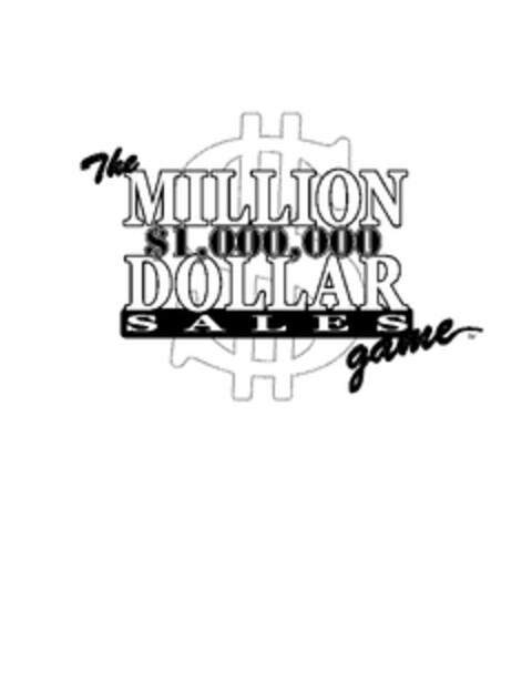 The MILLION $1,000,000 DOLLAR SALES game Logo (EUIPO, 05.10.2007)