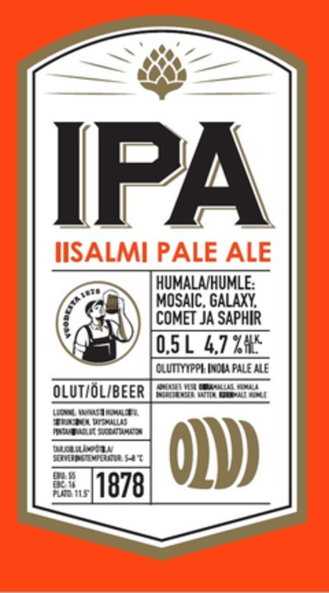 IPA IISALMI PALE ALE Logo (EUIPO, 02.10.2015)