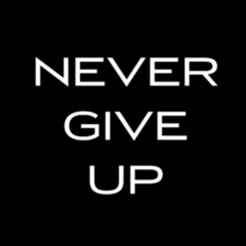 NEVER GIVE UP Logo (EUIPO, 19.12.2018)