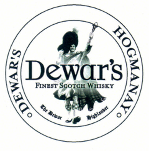 DEWAR'S HOGMANAY Dewar's FINEST SCOTCH WHISKY The Dewar Highlander Logo (EUIPO, 17.12.1999)