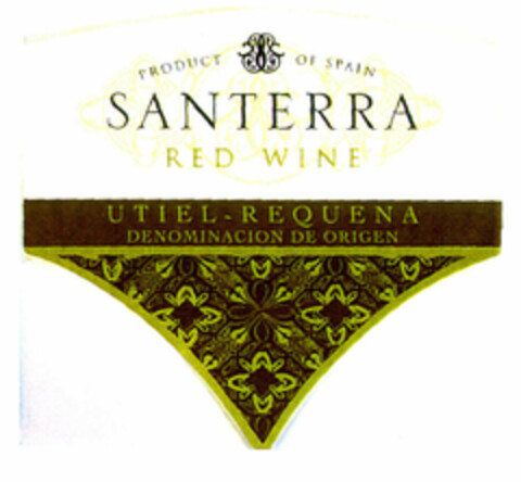 PRODUCT OF SPAIN SANTERRA RED WINE UTIEL - REQUENA DENOMINACION DE ORIGEN Logo (EUIPO, 12/17/2001)