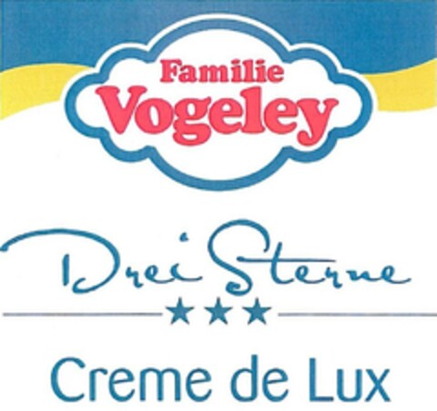 Familie Vogeley
Drei Sterne Creme de Lux Logo (EUIPO, 06.07.2010)