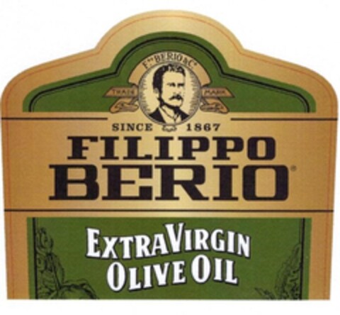 FILIPPO BERIO EXTRA VIRGIN OLIVE OIL F.PO BERIO & C° TRADE MARK SINCE 1867 Logo (EUIPO, 08/07/2014)