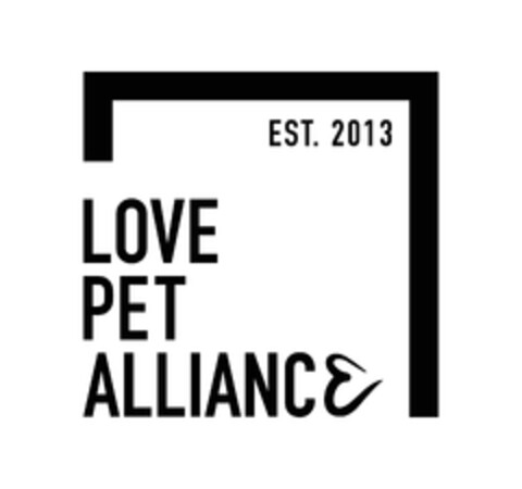 LOVE PET ALLIANCE EST. 2013 Logo (EUIPO, 06/16/2023)