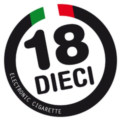 18 DIECI ELECTRONIC CIGARETTE Logo (EUIPO, 11/22/2013)