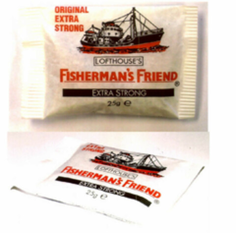 ORIGINAL EXTRA STRONG LOFTHOUSE'S FISHERMAN'S FRIEND EXTRA STRONG LOZENGES Logo (EUIPO, 01.04.1996)