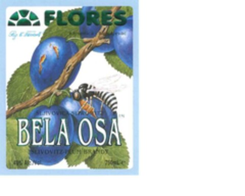 FLORES SLJIVOVICA SLEWOWITZ BELA OSA SLOVIVITZ PLUM BRANDY 40% Alc. /Vol. 750ml e Logo (EUIPO, 12/03/2004)
