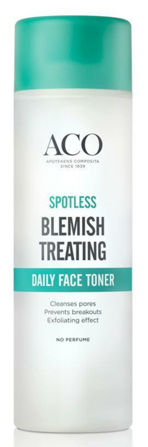 ACO APOTEKENS COMPOSITA SINCE 1939 SPOTLESS BLEMISH TREATING DAILY FACE TONER Logo (EUIPO, 05/05/2023)