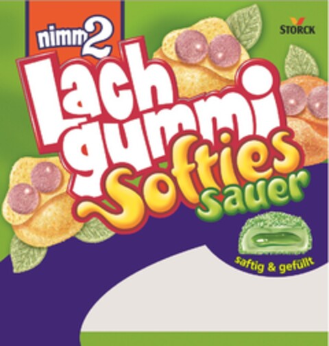 nimm 2 Lachgummi Softies sauer saftig & gefüllt STORCK Logo (EUIPO, 07/11/2016)