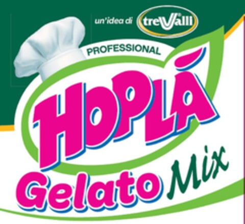 HOPLA' PROFESSIONAL GELATO MIX UN'IDEA DI TRE VALLI Logo (EUIPO, 22.09.2017)