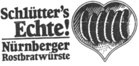 Schlütter's Echte! Nürnberger Rostbratwürste Logo (EUIPO, 04/01/1996)