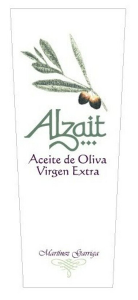 Alzait Aceite de Oliva Virgen Extra Martinez Garriga Logo (EUIPO, 05.10.2007)