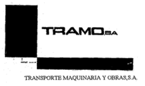 TRAMO,SA TRANSPORTE MAQUINARIA Y OBRAS,S.A. Logo (EUIPO, 04.12.1998)