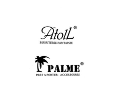 ATOLL BIJOUTERIE FANTAISIE-PALME PRET A PORTER-ACCESSOIRES Logo (EUIPO, 12/29/2003)