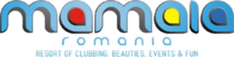 MAMAIA ROMANIA RESORT OF CLUBBING, BEAUTIES, EVENTS & FUN Logo (EUIPO, 09/26/2013)