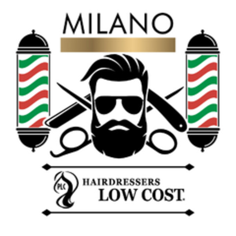 MILANO PLC HAIRDRESSERS LOW COST Logo (EUIPO, 05.08.2020)