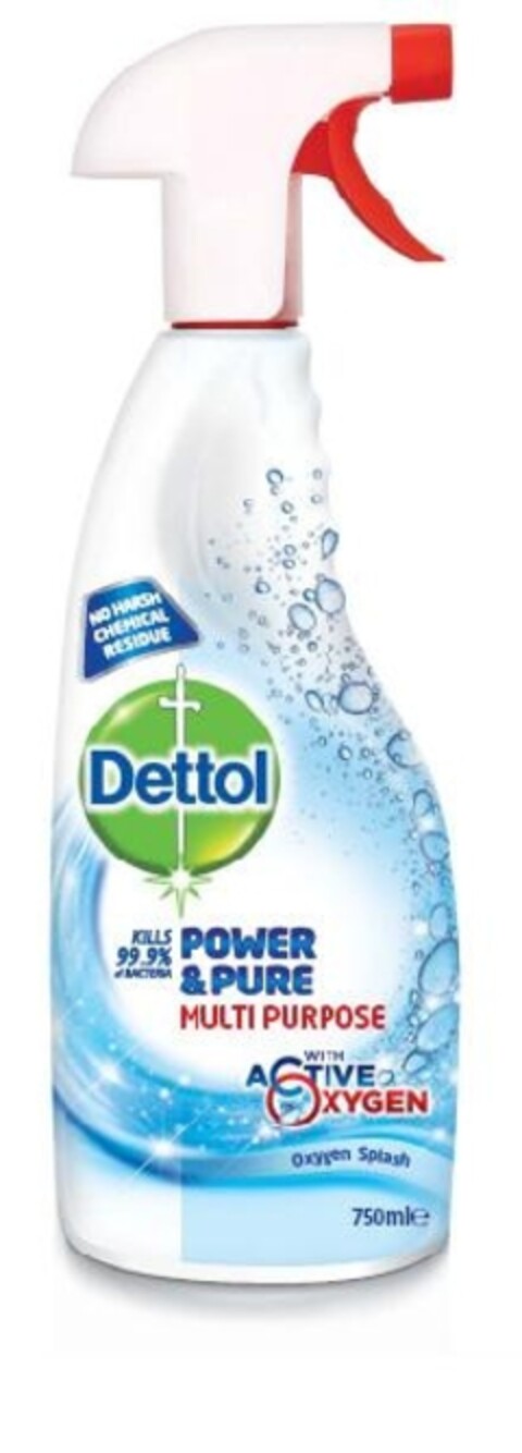 Dettol
POWER & PURE MULTI PURPOSE
WITH ACTIVE OXYGEN Logo (EUIPO, 20.09.2011)