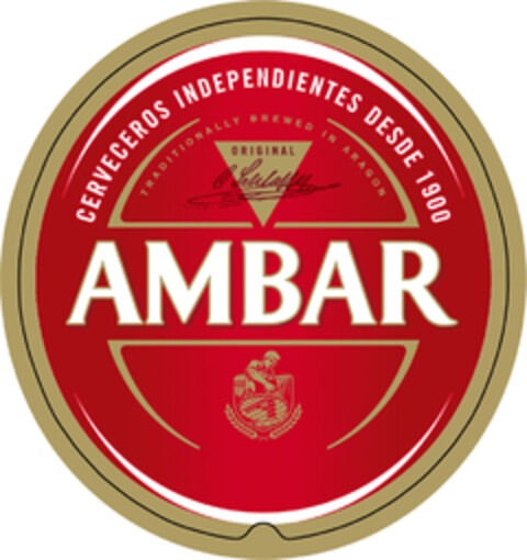 AMBAR CERVECEROS INDEPENDIENTES DESDE 1900 TRADITIONALLY BREWED IN ARAGON ORIGINAL Logo (EUIPO, 04/16/2015)