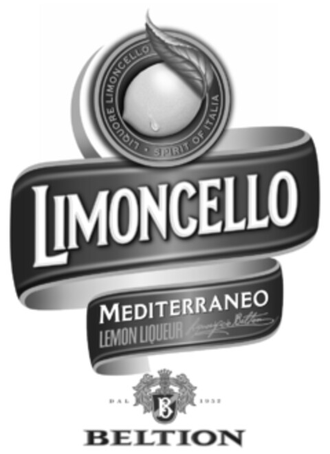 LIQUORE LIMONCELLO SPIRIT OF ITALIA LIMONCELLO MEDITERRANEO LEMON LIQUEUR LIQUORIFICIO BELTION DAL 1952 BELTION Logo (EUIPO, 15.06.2018)