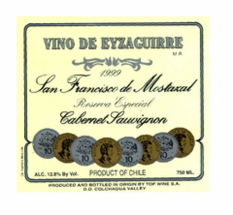 VINO DE EYZAGUIRRE 1999 San Francisco de Mostazal Logo (EUIPO, 02/13/2001)