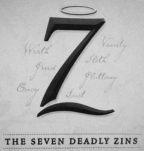 WRATH, GREED, ENVY, VANITY, SLOTH, GLUTTONY, LUST, THE SEVEN DEADLY ZINS Logo (EUIPO, 17.08.2016)