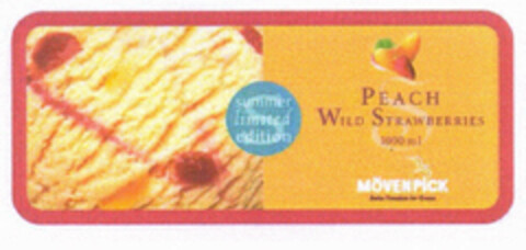 PEACH WILD STRAWBERRIES 1000 ml MÖVENPICK Swiss Premium Ice Cream summer limited edition Logo (EUIPO, 28.09.2000)