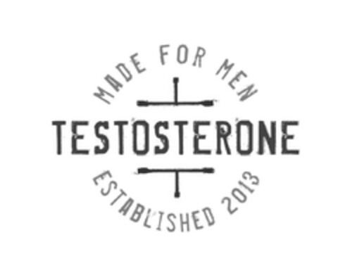 TESTOSTERONE MADE FOR MEN ESTABLISHED 2013 Logo (EUIPO, 05.09.2013)