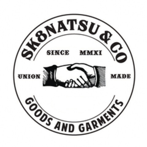 SK8NATSU & CO SINCE MMXI UNION MADE GOODS AND GARMENTS Logo (EUIPO, 30.11.2015)