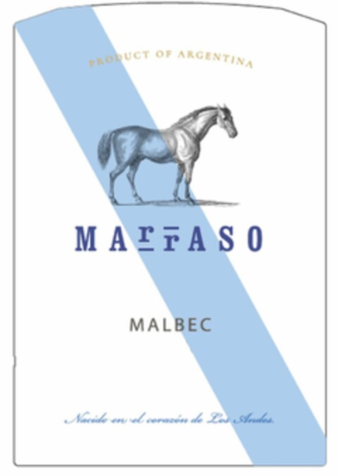 PRODUCT OF ARGENTINA MARRASO MALBEC NACIDO EN EL CORAZÓN DE LOS ANDES Logo (EUIPO, 12/10/2020)