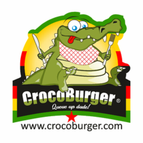 crocoburger queue up dude! Logo (EUIPO, 07/16/2015)