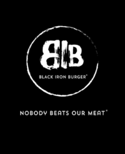 NOBODY BEATS OUR MEAT BLACK IRON BURGER BIB Logo (EUIPO, 04.11.2021)