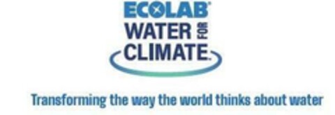 ECOLAB WATER FOR CLIMATE Transforming the way the world thinks about water Logo (EUIPO, 25.09.2023)