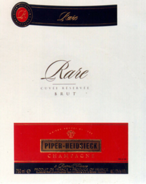 Rare CUVÉE RÉSERVÉE BRUT Rare PIPER-HEIDSIECK CHAMPAGNE Logo (EUIPO, 10.12.1999)