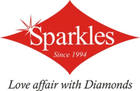 Sparkles since 1994, love affair with diamonds Logo (EUIPO, 03.05.2010)