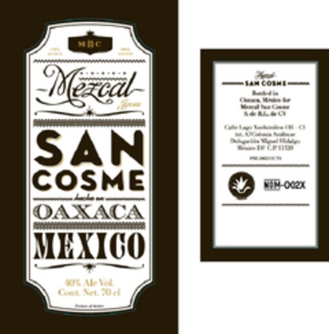 Mezcal, San Cosme, hecho en Oaxaca, Mexico Logo (EUIPO, 08.03.2013)