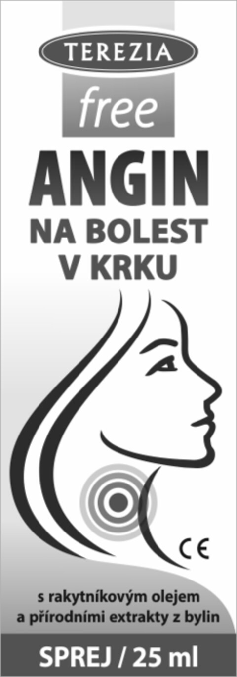 Terezia freeangin na bolest v krku s rakytníkovým olejem s přírodními extrakty z bylin sprej 25 ml Logo (EUIPO, 30.01.2018)