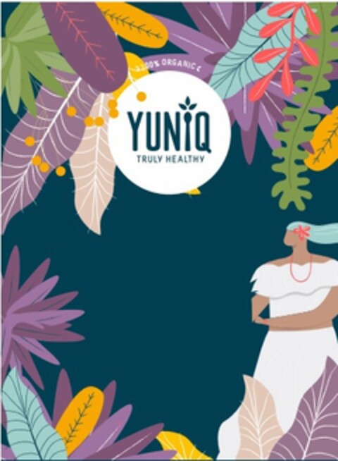 100% ORGANIC YUNIQ TRULY HEALTHY Logo (EUIPO, 04/02/2020)