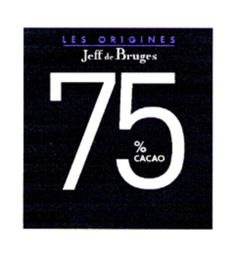 LES ORIGINES Jeff de Bruges 75% CACAO Logo (EUIPO, 13.01.2005)