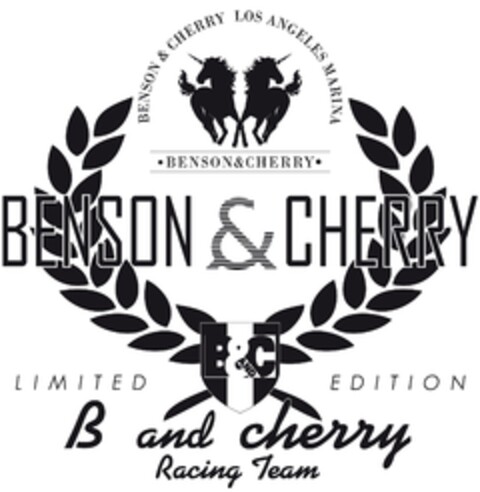 BENSON & CHERRY
LOS ANGELES MARINA
LIMITED EDITION
B AND CHERRY
RACING TEAM
B&C Logo (EUIPO, 05.01.2010)