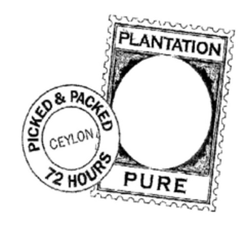 PLANTATION PURE PICKED & PACKED CEYLON 72 HOURS Logo (EUIPO, 28.08.2006)