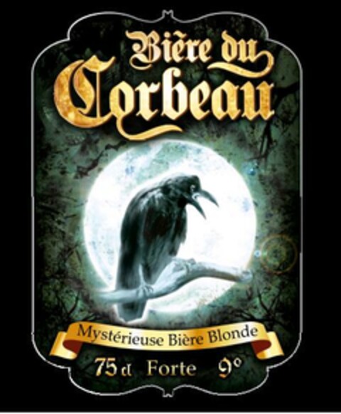 Bière du Corbeau Mystérieuse Bière Blonde 75cl Forte 9º Logo (EUIPO, 11.04.2014)