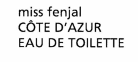 miss fenjal CÔTE D'AZUR EAU DE TOILETTE Logo (EUIPO, 02/12/2019)