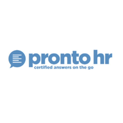 pronto hr certified answers on the go Logo (EUIPO, 04.10.2019)