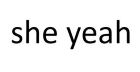 she yeah Logo (EUIPO, 25.08.2024)