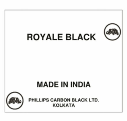 ROYALE BLACK MADE IN INDIA PHILLIPS CARBON BLACK LTD. KOLKATA Logo (EUIPO, 24.01.2014)