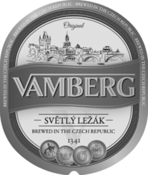 Original Vamberg Světlý ležák BREWED IN THE CZECH REPUBLIC 1341 Logo (EUIPO, 15.04.2019)